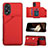 Soft Luxury Leather Snap On Case Cover YB1 for Oppo A18 Red