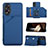 Soft Luxury Leather Snap On Case Cover YB1 for Oppo A38 Blue