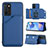 Soft Luxury Leather Snap On Case Cover YB1 for Oppo A54s Blue
