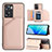 Soft Luxury Leather Snap On Case Cover YB1 for Oppo A57 4G Rose Gold