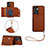 Soft Luxury Leather Snap On Case Cover YB1 for Oppo A57 5G Brown