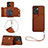 Soft Luxury Leather Snap On Case Cover YB1 for Realme V23 5G Brown