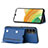 Soft Luxury Leather Snap On Case Cover YB1 for Samsung Galaxy Quantum4 5G Blue