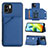 Soft Luxury Leather Snap On Case Cover YB1 for Xiaomi Poco C50 Blue