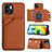 Soft Luxury Leather Snap On Case Cover YB1 for Xiaomi Poco C50 Brown