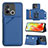 Soft Luxury Leather Snap On Case Cover YB1 for Xiaomi Poco C55 Blue