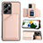 Soft Luxury Leather Snap On Case Cover YB1 for Xiaomi Poco X5 Pro 5G Rose Gold