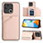 Soft Luxury Leather Snap On Case Cover YB1 for Xiaomi Redmi 10 India Rose Gold