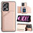 Soft Luxury Leather Snap On Case Cover YB1 for Xiaomi Redmi Note 12 5G Rose Gold