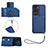 Soft Luxury Leather Snap On Case Cover YB2 for Huawei Honor 90 Lite 5G Blue