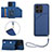 Soft Luxury Leather Snap On Case Cover YB2 for Huawei Honor X6a Blue