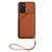 Soft Luxury Leather Snap On Case Cover YB2 for Oppo A54s Brown