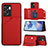 Soft Luxury Leather Snap On Case Cover YB2 for Oppo A77 5G Red