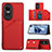 Soft Luxury Leather Snap On Case Cover YB2 for Oppo Reno10 5G Red