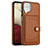 Soft Luxury Leather Snap On Case Cover YB2 for Samsung Galaxy A12 5G Brown