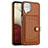 Soft Luxury Leather Snap On Case Cover YB2 for Samsung Galaxy A12 Brown