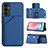 Soft Luxury Leather Snap On Case Cover YB2 for Samsung Galaxy A24 4G Blue