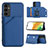 Soft Luxury Leather Snap On Case Cover YB2 for Samsung Galaxy A34 5G Blue