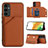 Soft Luxury Leather Snap On Case Cover YB2 for Samsung Galaxy A34 5G Brown