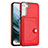 Soft Luxury Leather Snap On Case Cover YB2 for Samsung Galaxy S21 FE 5G Red