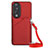 Soft Luxury Leather Snap On Case Cover YB3 for Huawei Honor 90 5G Red