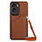 Soft Luxury Leather Snap On Case Cover YB3 for Huawei Honor 90 Lite 5G Brown