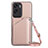 Soft Luxury Leather Snap On Case Cover YB3 for Huawei Honor 90 Lite 5G Rose Gold