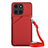 Soft Luxury Leather Snap On Case Cover YB3 for Huawei Honor X6a Red