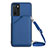 Soft Luxury Leather Snap On Case Cover YB3 for Oppo A16 Blue