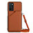 Soft Luxury Leather Snap On Case Cover YB3 for Oppo A16 Brown