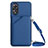 Soft Luxury Leather Snap On Case Cover YB3 for Oppo A17 Blue