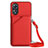 Soft Luxury Leather Snap On Case Cover YB3 for Oppo A17 Red