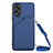 Soft Luxury Leather Snap On Case Cover YB3 for Oppo A18 Blue