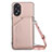 Soft Luxury Leather Snap On Case Cover YB3 for Oppo A18 Rose Gold
