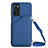 Soft Luxury Leather Snap On Case Cover YB3 for Oppo A54s Blue