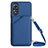 Soft Luxury Leather Snap On Case Cover YB3 for Oppo A58 5G Blue