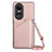 Soft Luxury Leather Snap On Case Cover YB3 for Oppo Reno10 Pro 5G Rose Gold