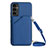 Soft Luxury Leather Snap On Case Cover YB3 for Samsung Galaxy A14 4G Blue