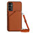 Soft Luxury Leather Snap On Case Cover YB3 for Samsung Galaxy A14 5G Brown