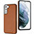 Soft Luxury Leather Snap On Case Cover YB3 for Samsung Galaxy S21 FE 5G Brown