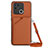 Soft Luxury Leather Snap On Case Cover YB3 for Xiaomi Redmi 10 India Brown