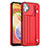 Soft Luxury Leather Snap On Case Cover YB4 for Samsung Galaxy M04 Red