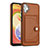 Soft Luxury Leather Snap On Case Cover YB5 for Samsung Galaxy A04 4G Brown