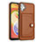 Soft Luxury Leather Snap On Case Cover YB5 for Samsung Galaxy A04E Brown