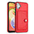 Soft Luxury Leather Snap On Case Cover YB5 for Samsung Galaxy M04 Red