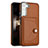 Soft Luxury Leather Snap On Case Cover YB5 for Samsung Galaxy S24 Plus 5G Brown