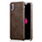 Soft Luxury Leather Snap On Case L01 for Apple iPhone Xs Brown