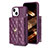 Soft Silicone Gel Leather Snap On Case Cover BF1 for Apple iPhone 14 Purple