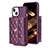 Soft Silicone Gel Leather Snap On Case Cover BF1 for Apple iPhone 15 Purple