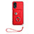 Soft Silicone Gel Leather Snap On Case Cover BF1 for Oppo A18 Red